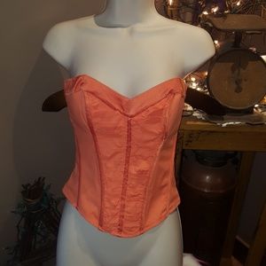 Bebe detailed silk blend tube top XS orange